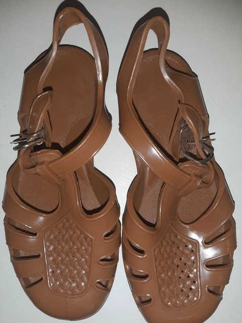 2 TRUE VINTAGE 70s Brown Boys Summer Shoe Sandal Sea jelly number 3 3.5 15.00 PicClick UK