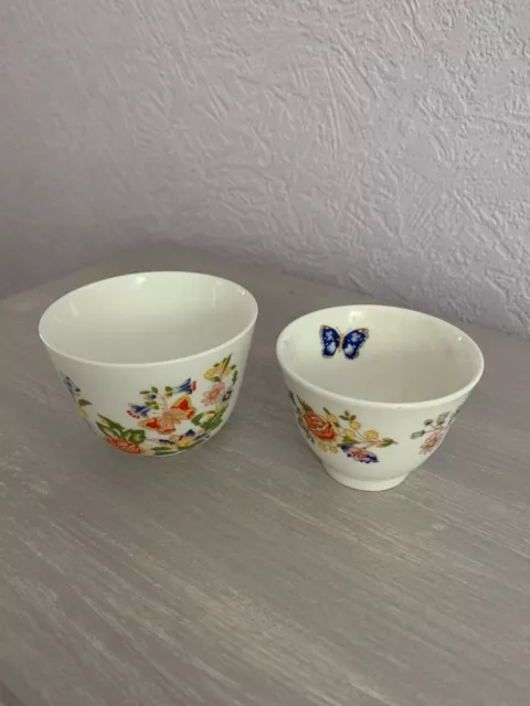 Vintage Aynsley fine bone china pair of bowls cottage garden