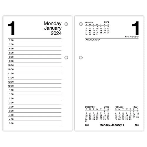 2024 DAILY DESK Calendar Refill, 31/2" x 6", Standard, LooseLeaf