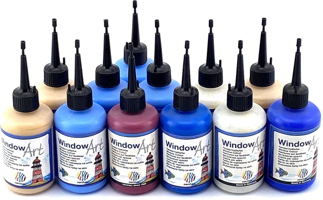 nerchau Window Art Fenstermalfarbe Set2 = 12 x 80ml