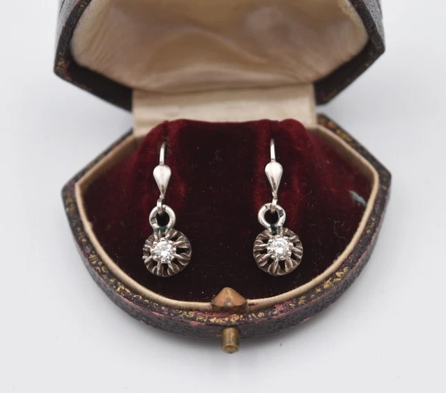 Boucles D'oreilles Anciennes Argent 925 Et Perle Fantaisie - Puces, à Nettoyer, Occasion
