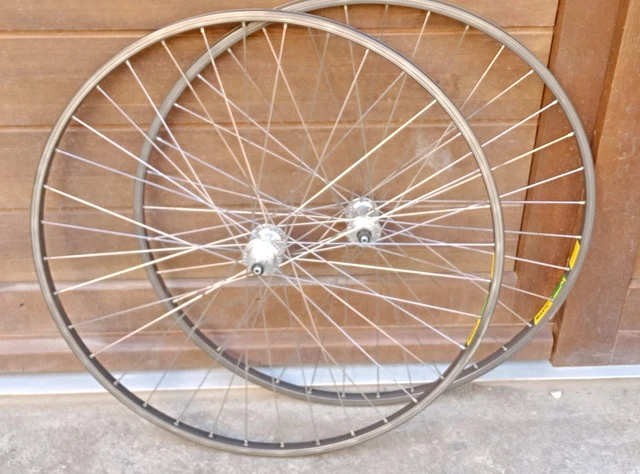 Paire De Roues Vélo Route Vintage - Jantes Mavic CXP10, Moyeux Shimano Exage, 700C