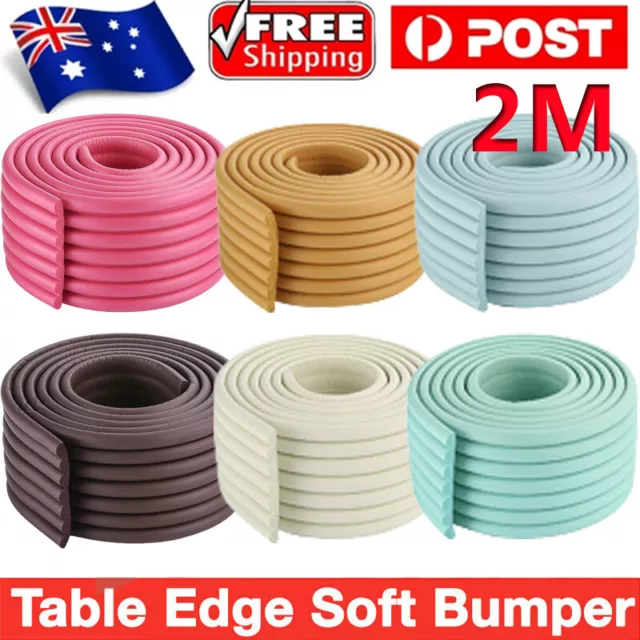 2M Bumper Strip Table Edge Desk Corner Protector Baby Kids Foam Safety Guard AU