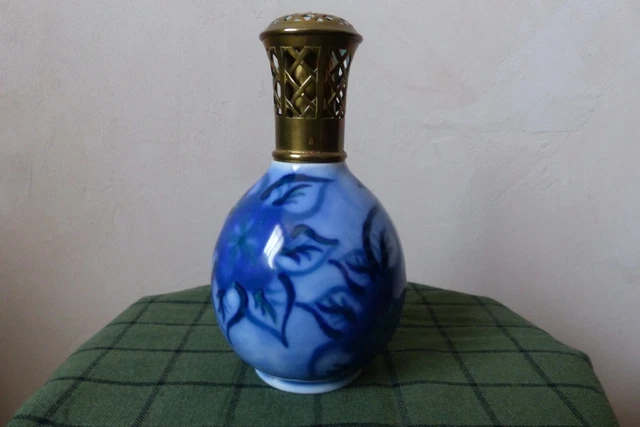 Lampe Berger THARAUD AH Design Fleurs Stylisées - Brûleur à Huile En Céramique, Occasion Fonctionnel