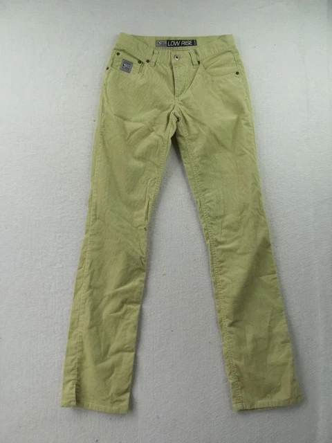 Cruel Girl Low Rise Slim Womens Jr. Green Corduory Size 3L Waist 29" inseam 34"