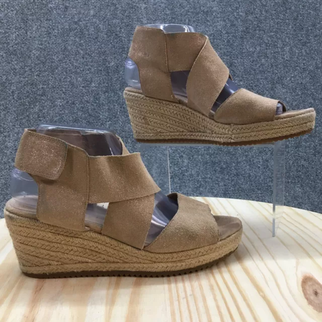 Eileen Fisher Sandals Womens 8 Willow Wedges Espadrilles Wedge Strappy  Brown