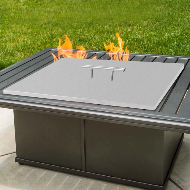 Stainless Fire Pit Burner Cover  Fire Pit Lid for Drop-in Fire Pit Burner Pan