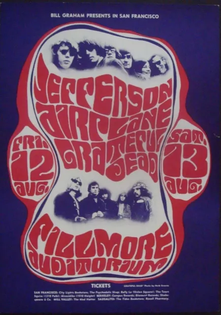 JEFFERSON AIRPLANE BG 23-RP3 FILLMORE Concert poster 1966 BILL GRAHAM WES WILSON