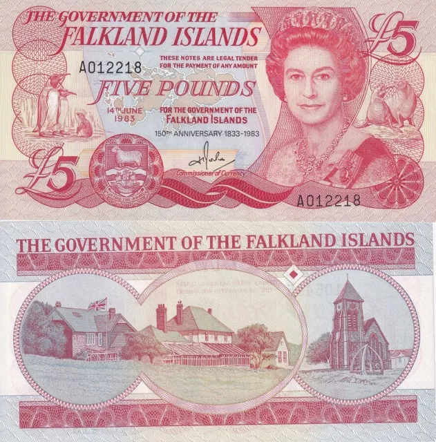 Falkland Islands 5 Pounds 1983 Comm. P 12 UNC
