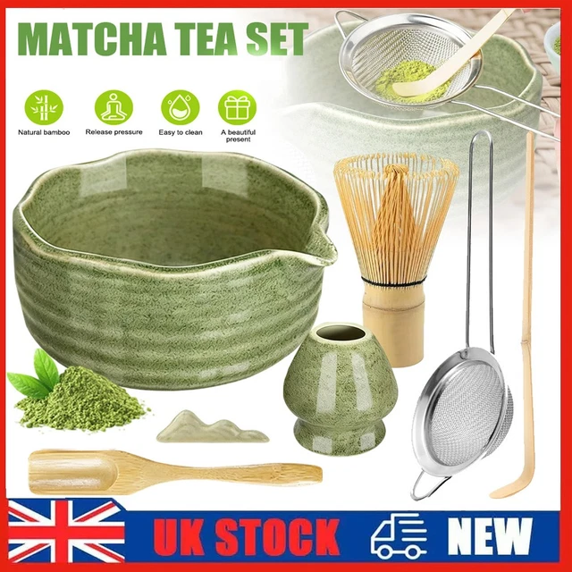 7X MATCHA MAKING Tool Set Bamboo Tea Whisk Tea Scoop Bowl Ceramic Tea ...