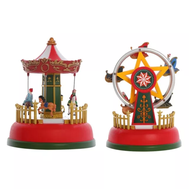 LED Lighted Music Box Musical Merry-Go-Round for Wheel Whirligig Resin Ornam