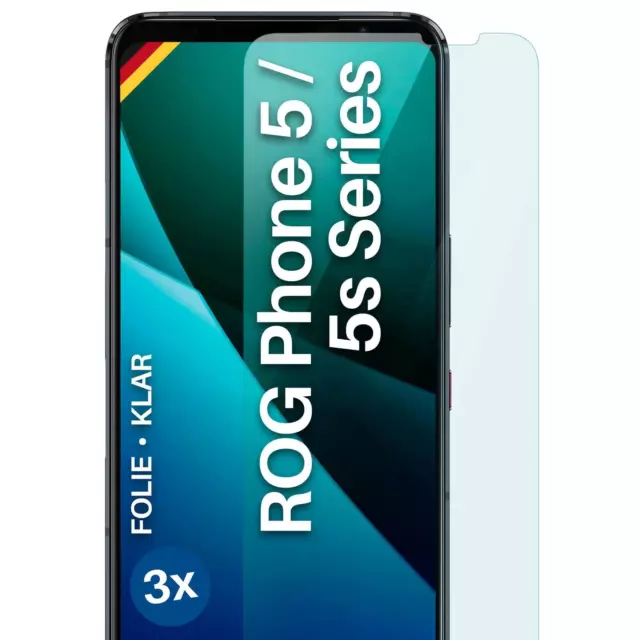 3x Film Protecteur pour Rog Téléphone 5/5s Séries Écran Clair Flexible Pas Glas