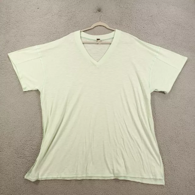 We the Free T Shirt Womens Medium Light Green Sheer Split Side Tee