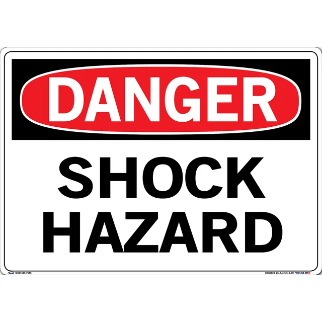 Danger Sign Decal Sign Message SHOCK HAZARD Length 0.011 in Width 20.5 in