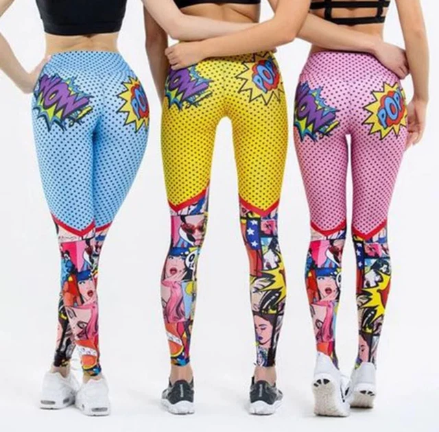 Leggings for Girls and Women Sports Yoga Pants Digital 3D Printed Cartoon