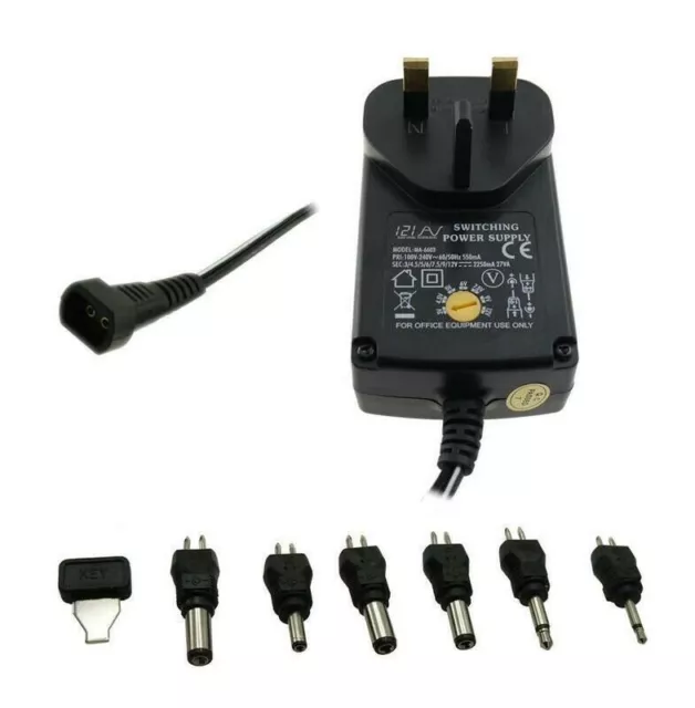 600mAh AC DC Universal Mains Plug Power Supply Adapter 3V-12V UK Transformer