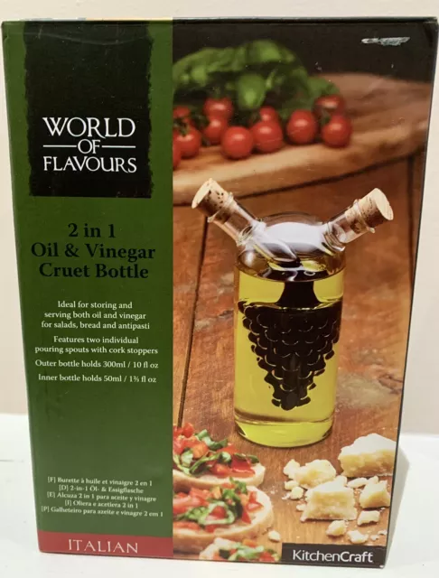 KitchenCraft World of Flavours 2-in-1 Olive Oil and Vinegar Bottles Barry Lewis