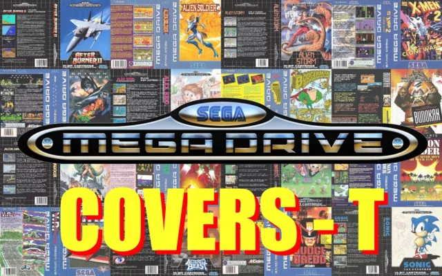 Sega Mega Drive Remplacement Box Art Case Insert Cover - Letter T - High Quality