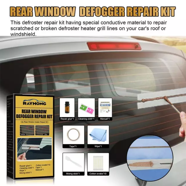 2Pcs  Car Rear Window Defogger Repair Kit DIY Scratched Broken Grid Defroster C7