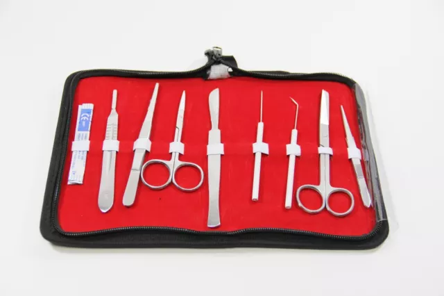 Dissecting Kit Medical Student Anatomy Biology Stainless Steel 9 Pieces