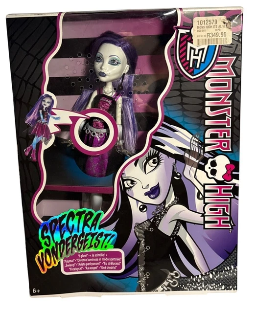 MONSTER HIGH SPECTRA Vondergeist Doll Lights Up Ghouls Alive Mattel ...