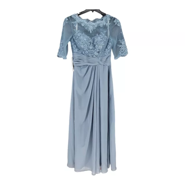 New Azazie Alcyone Dusty Blue Size 8 Mother of Bride Groom Long Dress AZ1612956