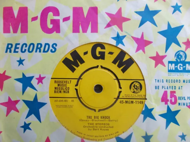 Ex Uk Mgm 45 - The Stereos - "The Big Knock"  / "Sweet Water"