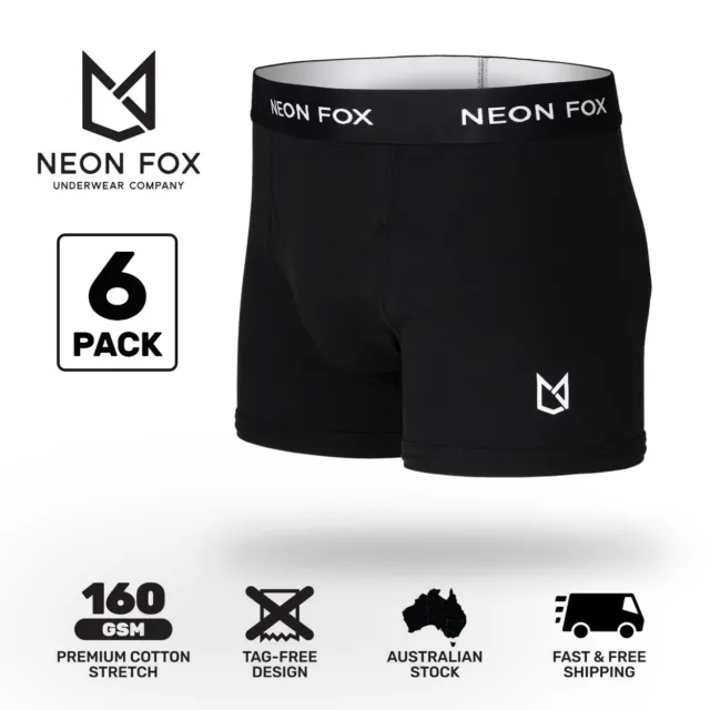 Mens Boxer Brief - Premium Underwear -  Cotton Stretch  - Trunks - 6 Pack