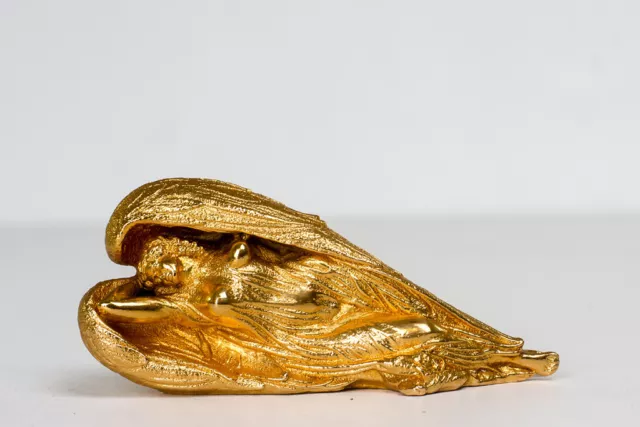 Ernst Fuchs signiert und nummeriert "Schutzengeld Gold" Metallguss vergoldet