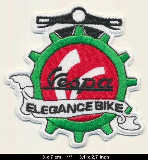 VESPA Patches Aufnäher Aufbügler ELEGANCE Moped Scooter Roller Piaggio Italien