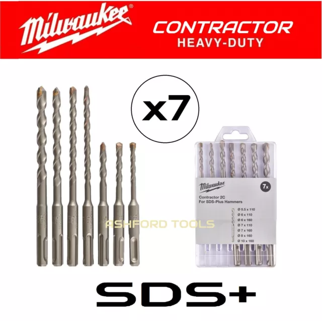 Milwaukee SDS + Set punte trapano appaltatore SDS Plus pietra muratura a martello calcestruzzo
