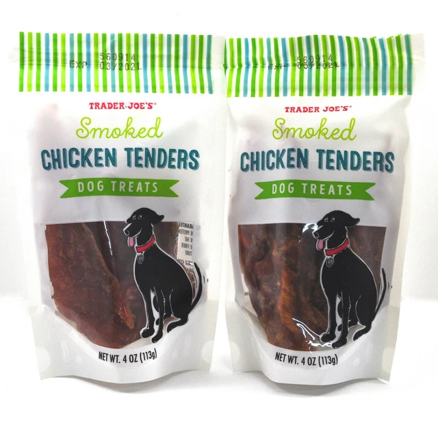 TRADER JOE'S DOG Treats Smoked Chicken Tenders 2 Pack Lot Brand New