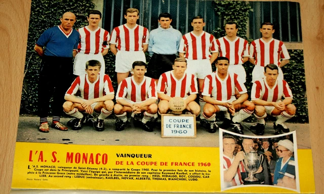 rare & old card) ASM MONACO team finalist Coupe de France