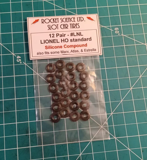 Lionel HO silicone tires  #LNL 12 pairs (fits some HO Atlas & Estrella)