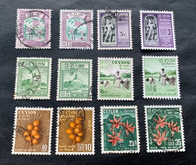 Sri Lanka Ceylon 🇱🇰 12 used stamps