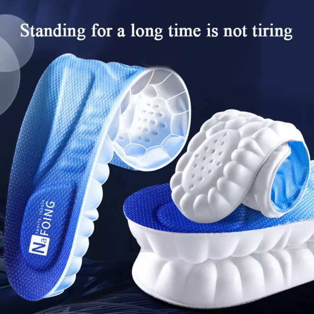 Unisex 4D Memory Foam Orthopaedic Shoe Insoles Pads Comfort Foot Feet Heel HOT