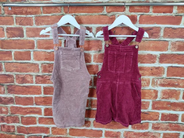 Girls Bundle Age 7-8 Years 100% Next Pink Corduroy Pinafore Dress Set Kids 128Cm