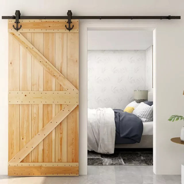 4-20FT Sliding Barn Door Hardware Closet Track Kit for Single/Double/Bypass Door 3