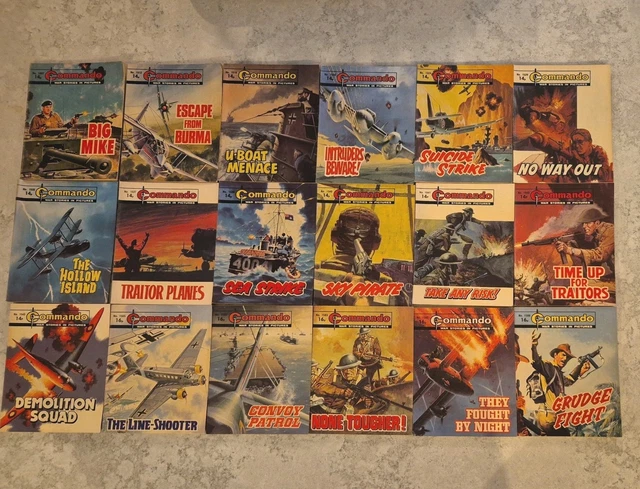 18X COMMANDO War Comics Issue number range 1507 - 1588 Job Lot Bundle ...