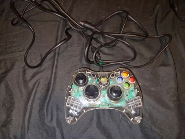 AFTERGLOW Green Wired Controller for Microsoft Xbox 360 Clear