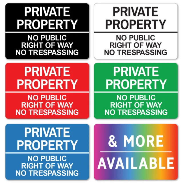 METAL SIGN Private Property No Public Access Right of Way Trespass No Entry Land