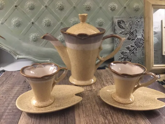 Juego de té d'lusso tetera 2 tazas 2 platillos en forma de artista paleta look medio mod