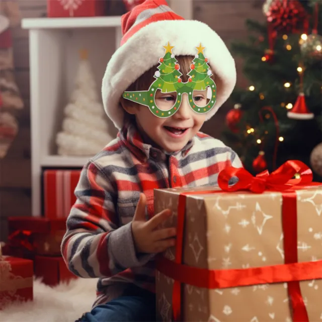 8 pz occhiali di carta costume feste natalizie occhiali festivi carta natalizia