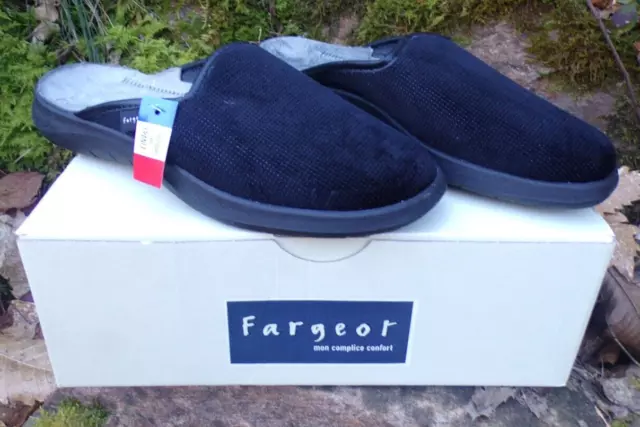 Fargeot Presley - Pantoufles / Chaussons Noir Homme - P. 40 - Fabrique En France