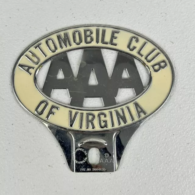 AAA Automobile Club Of Virginia License Plate Topper Badge Emblem