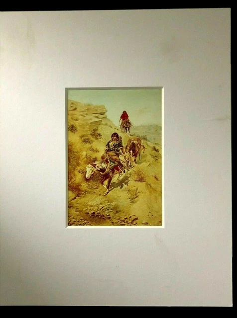 Charles M Russell "Bringing Home The Meat" 8 x 10 Matted Western Print