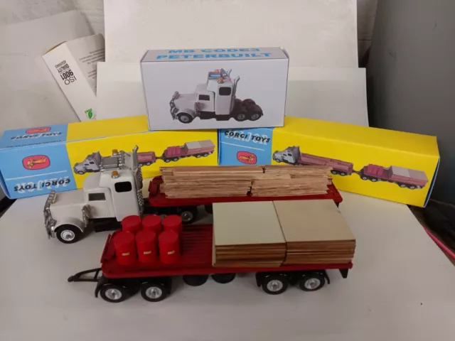 Unique Aussie road Train Code3 Restored Corgi Trailers MB Peterbuilt Tractor