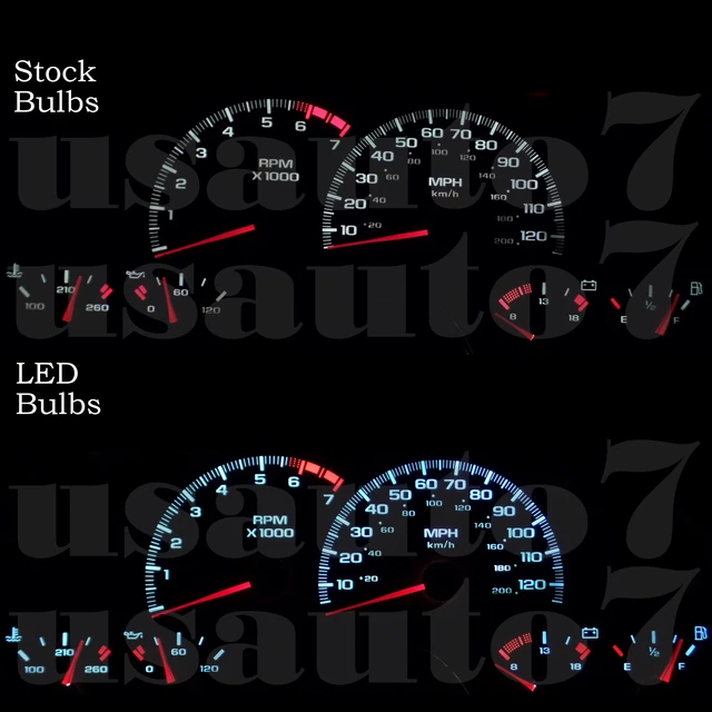 DASH CLUSTER GAUGE WHITE LED LIGHTS KIT Fit 9702 Chevy Chevrolet
