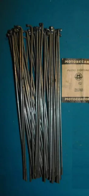 MOTOBECANE ANCIEN LOT DE 45 RAYONS NEUFS 197mm SANS ECROUS MOBYLETTE MOTOCONFORT