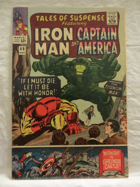 1964 Tales Of Suspense Comic Book.no.69.Captain America/Bucky..1St Titanium Man!